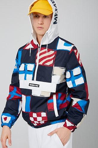 Forever21 Members Only Flag Print Anorak