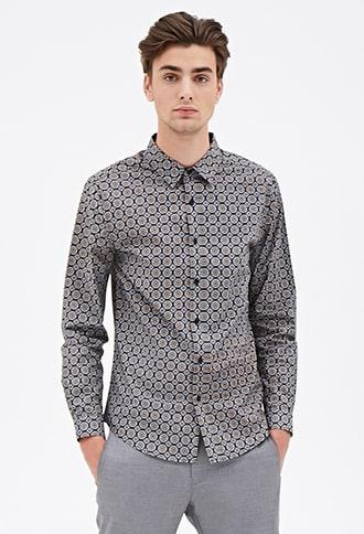 Forever21 Foulard Print Collared Shirt
