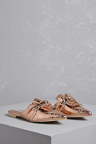 Forever21 Knotted Faux Leather Mules