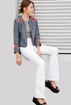 Forever21 Geo-embroidery Quilted Denim Jacket