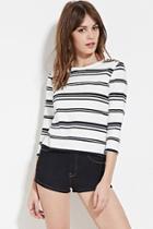 Forever21 Women's  Buttoned Stripe Top