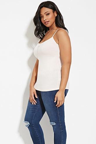 Forever21 Plus Women's  Light Pink Plus Size Classic Knit Cami