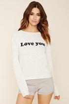 Forever21 Women's  Love You Graphic Pullover