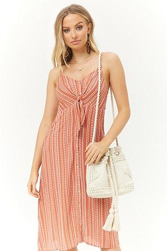 Forever21 Wavy Striped Button Front Dress