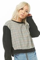 Forever21 Plaid Paneled Sweater