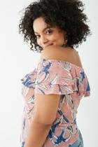 Forever21 Plus Size Off-the-shoulder Leaf Print Top