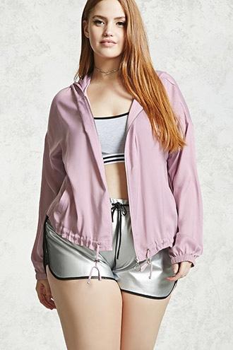 Forever21 Plus Size Hooded Satin Jacket