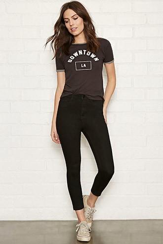 Forever21 Women's  Black The Larchmont High Rise Jean