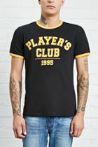 21 Men Men's  Black & Yellow Players Club Graphic Ringer Tee
