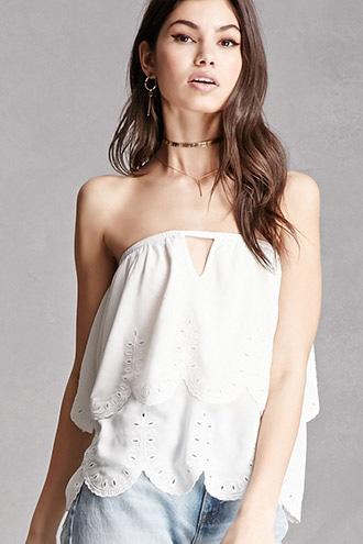 Forever21 Lush Crochet-trim Tiered Top