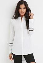 Forever21 Crochet-trim Cotton Shirt