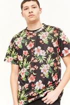 Forever21 Tropical Floral Print Mesh Tee