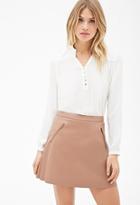 Forever21 Contemporary Tonal Check-patterned Blouse