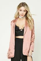 Forever21 Satin Contrast-piped Blazer