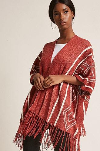 Forever21 Geo Print Poncho
