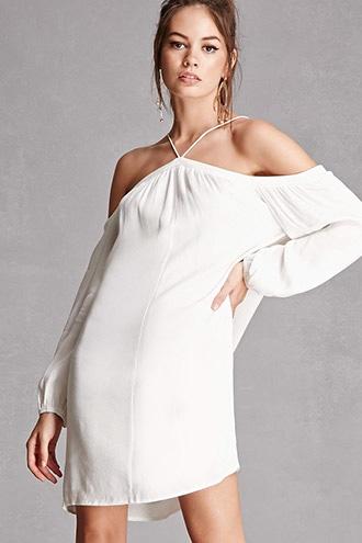 Forever21 Crinkled Open-shoulder Dress