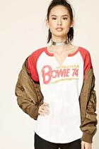 Forever21 Women's  Bowie Graphic Tour Tee