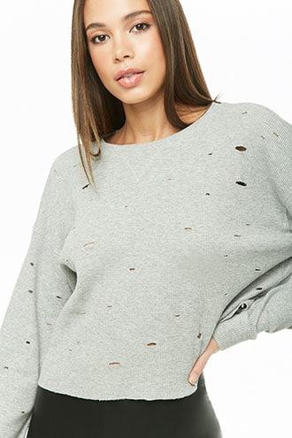 Forever21 Distressed Thermal Top