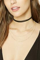 Forever21 Faux Suede Chain Choker Set