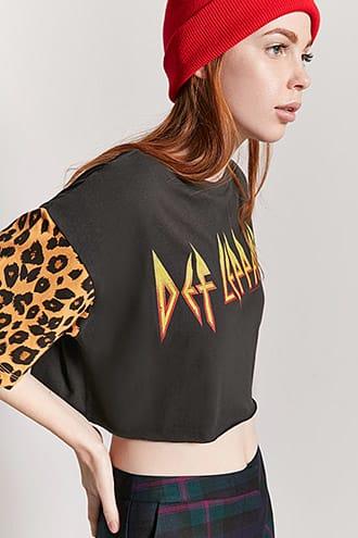Forever21 Def Leppard Graphic Crop Top