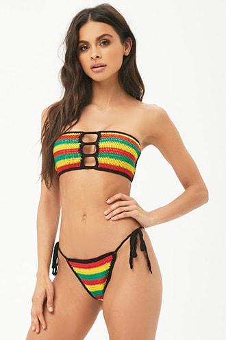 Forever21 String Crochet Bikini Bottoms
