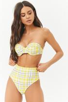 Forever21 Plaid High-waist Bikini Bottoms