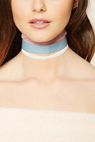 Forever21 Chambray Velvet Choker Set