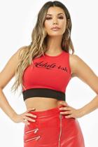 Forever21 Adultish Graphic Crop Top