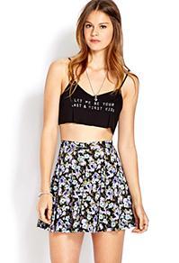 Forever21 Buttoned Floral Skirt