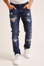 Forever21 Young & Reckless Distressed Moto Jeans