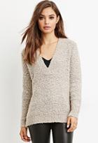 Forever21 Women's  Taupe Loop Knit V-neck Sweater