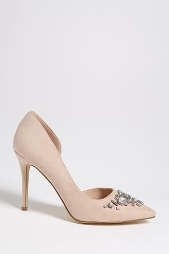 Forever21 Faux Suede Gemstone Pumps