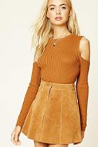 Love21 Women's  Ribbed Knit Open-shoulder Top