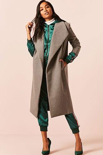 Forever21 Draped Open-front Coat