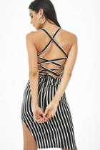 Forever21 Striped Lace-up Crop Top & Skirt Set