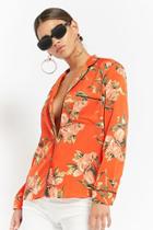 Forever21 Floral Print Satin Shirt