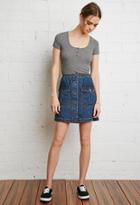 Forever21 Button-down Denim Mini Skirt
