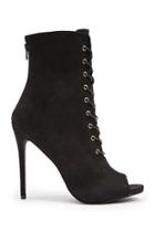 Forever21 Faux Suede Open-toe Booties