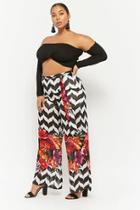 Forever21 Plus Size Floral Zig-zag Palazzo Pants