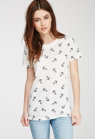 Forever21 Anchor Print Tee