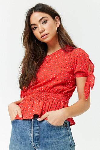 Forever21 Double Dot Crepe Top