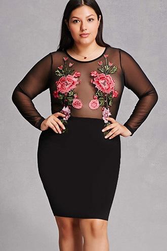 Forever21 Plus Size Mesh Bodycon Dress