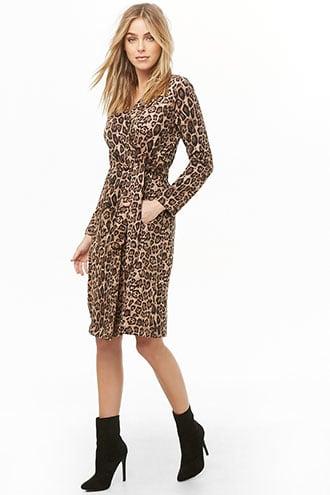 Forever21 Double-breasted Leopard Print Jacket