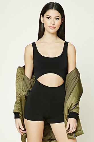 Forever21 Form-fitting Cutout Romper