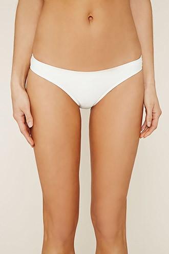 Forever21 Women's  White Low-rise Bikini Bottoms