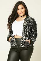 Forever21 Plus Women's  Plus Size Sequined Bomber