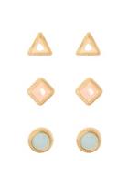 Forever21 Faux Stone Geo Stud Set
