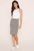Forever21 Plus Women's  Heather Grey Cotton-blend Pencil Skirt
