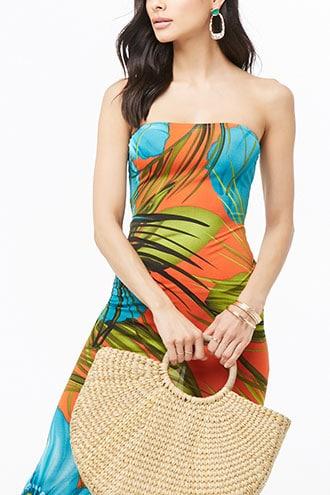 Forever21 Tropical Strapless Mermaid Dress