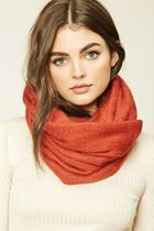 Forever21 Rust Fuzzy Knit Infinity Scarf